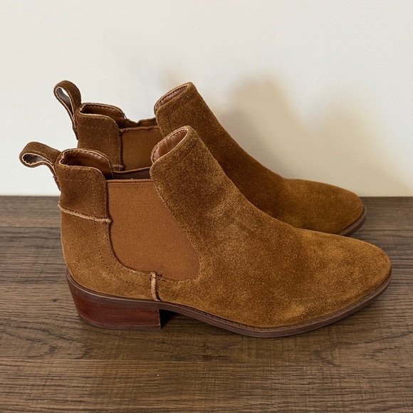 Women’s Tan Suede Chelsea Boots - Picture 2 of 4